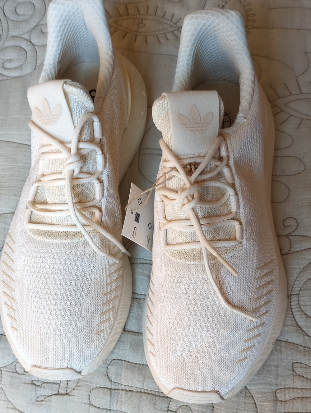 Adidas Swift Run 22 Decon Women's Knit Lace-Up Sneakers in Cream
